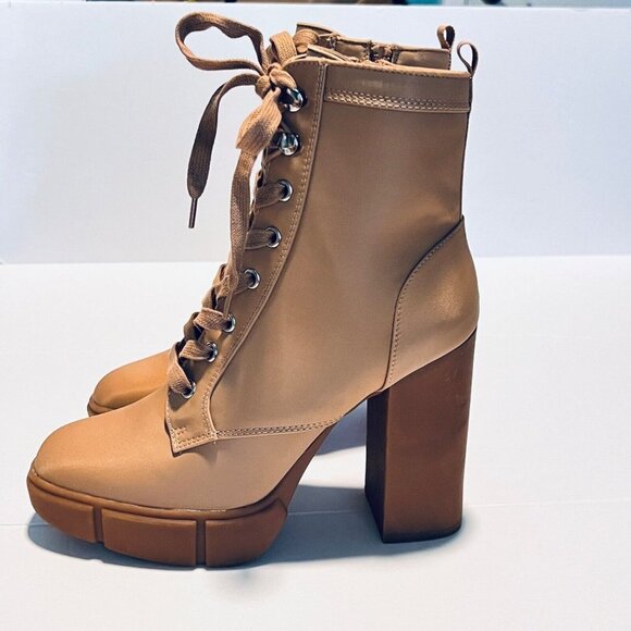 STEVE MADDEN Womens High Heeled Booties Size 8.5 Lace Up Side Zip Gorpcore NEW - Picture 5 of 11